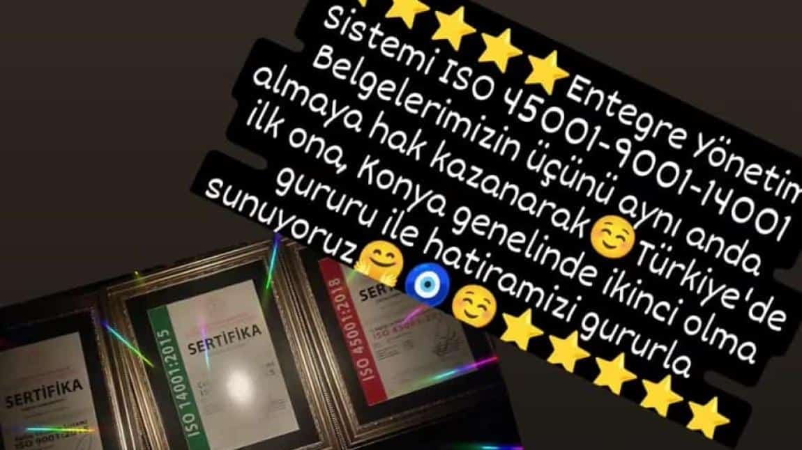 ENTEGRE YÖNETİM SİSTEMİ ISO-45001 ISO-14001 ISO-9001 BELGELERİMİZİ ALDIK